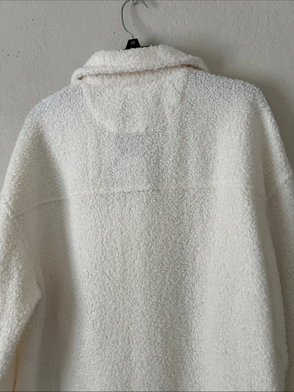 NWT YITTY  Sherpa Button-Front Teddy Shacket Baddie To The Bone (Cream) XL